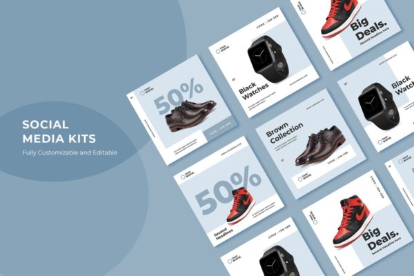 社交媒体电商广告模板合集v22 ADL Social Media Kit.22