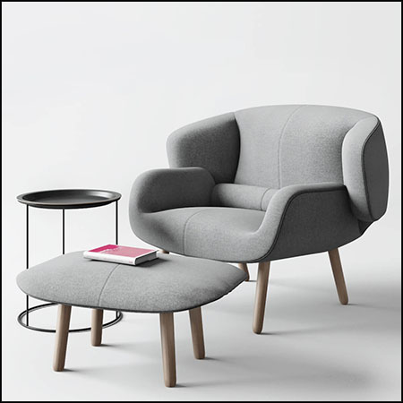 BoConcept时尚手扶沙发椅和换鞋凳素材之家精选3D模型