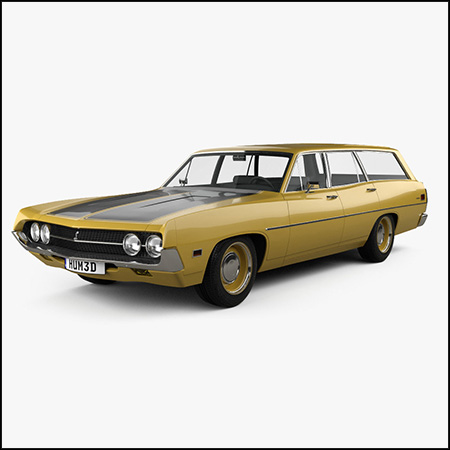 福特汽车Ford Torino 500 Station Wagon 1971 素材之家精选3D模型