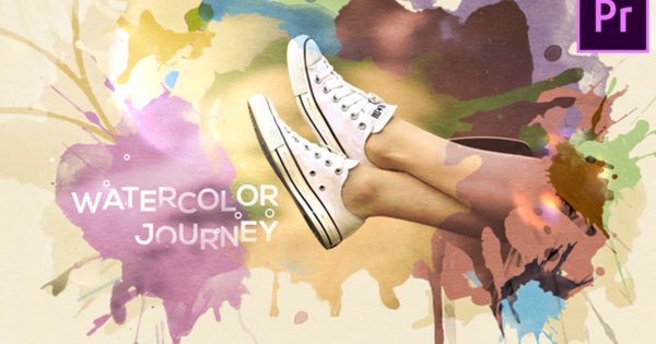 水彩之旅时尚生活幻灯片视频素材库精选AE模板 Watercolor Journey