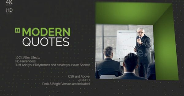 高效现代企业简介/业务推广视频素材库精选AE模板 Corporate Modern Quotes