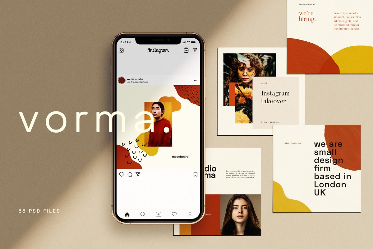 VORMA-时尚Instagram社交媒体方形设计模板素材库精选插图(1)