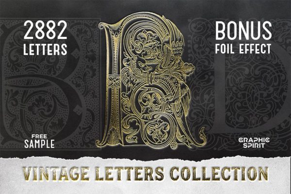2800+欧式复古装饰字母素材设计大包 VINTAGE LETTERS COLLECTION