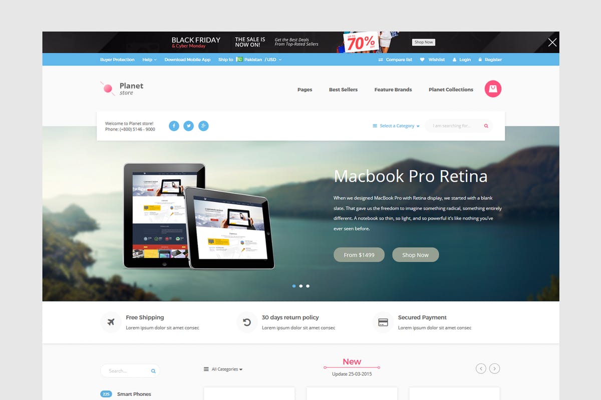 电脑数码类电商购物网站Shopify主题 Planet Tech Store – Ecommerce Shopify Theme插图