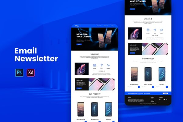 智能手机品牌营销EDM邮件模板素材库精选下载 Email Newsletter