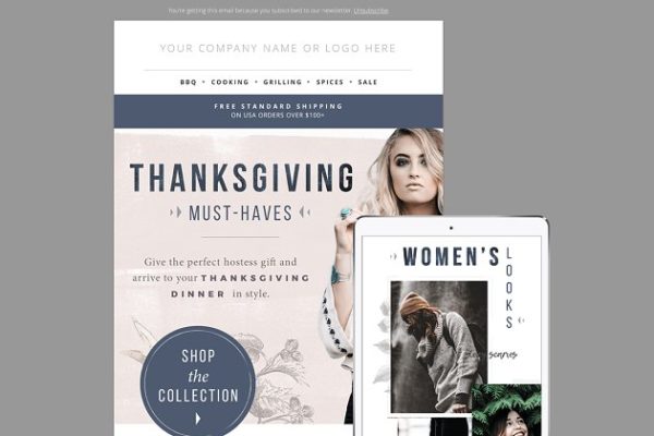 活动促销广告EDM设计模板 Gift Guide E-mail Template PSD