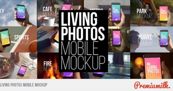 生活场景手机应用设计演示动态样机素材库精选AE模板 Living Photos Mobile Mockup