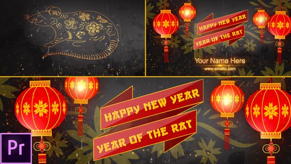中国风2020年主题活动开场动画视频素材库精选PR模板 Chinese New Year Opener 2020 – Premiere Pro