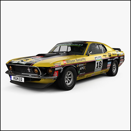 Ford Mustang John Bowe 1969福特野马跑车素材之家精选3D模型