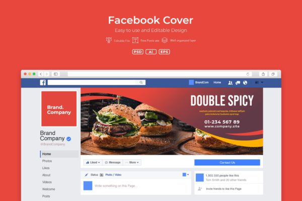 企业Facebook账号主页封面设计模板素材库精选v2.1 ADL Facebook Cover.v2.1