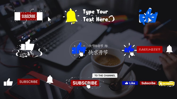 现代时尚的YouTube提醒素材库网精选fcpx模板