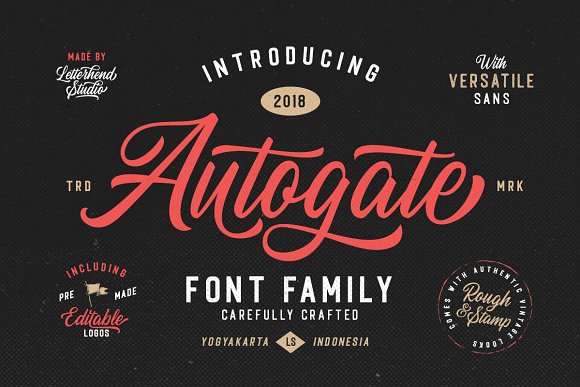 Autogate – Font Duo (+BONUS)素材之家精选英文字体