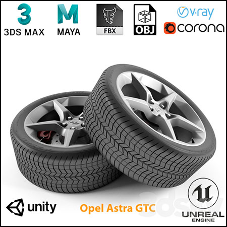 欧宝雅特GTC(Astra GTC)汽车轮毂轮胎素材之家精选3D模型