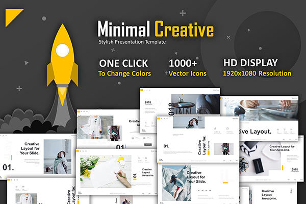 创意极简主义的PPT模板下载 Minimal Creative Powerpoint [ppt,pptx]
