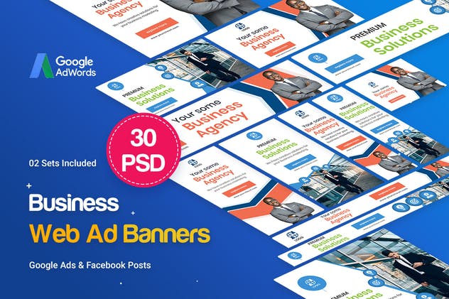 谷歌多尺寸商业推广Banner素材库精选广告模板 Multipurpose, Business, Startup Banners Ad插图(1)