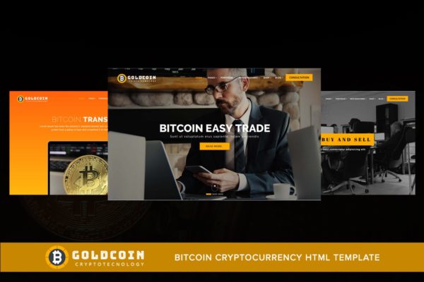 比特币加密货币主题网站HTML模板素材库精选 GoldCoin – Bitcoin Cryptocurrency HTML Template