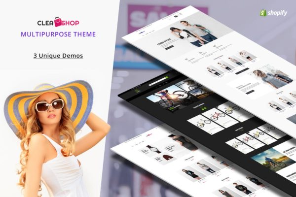 简约清新电商外贸网站Shopify主题模板素材库精选 Clean Shop – Multipurpose Shopify Theme