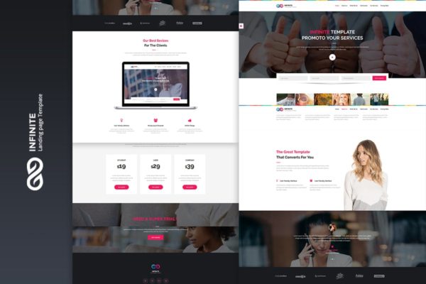 现代创意数字营销网站着陆页HTML5模板素材库精选 Infinite – Digital Marketing Landing Page