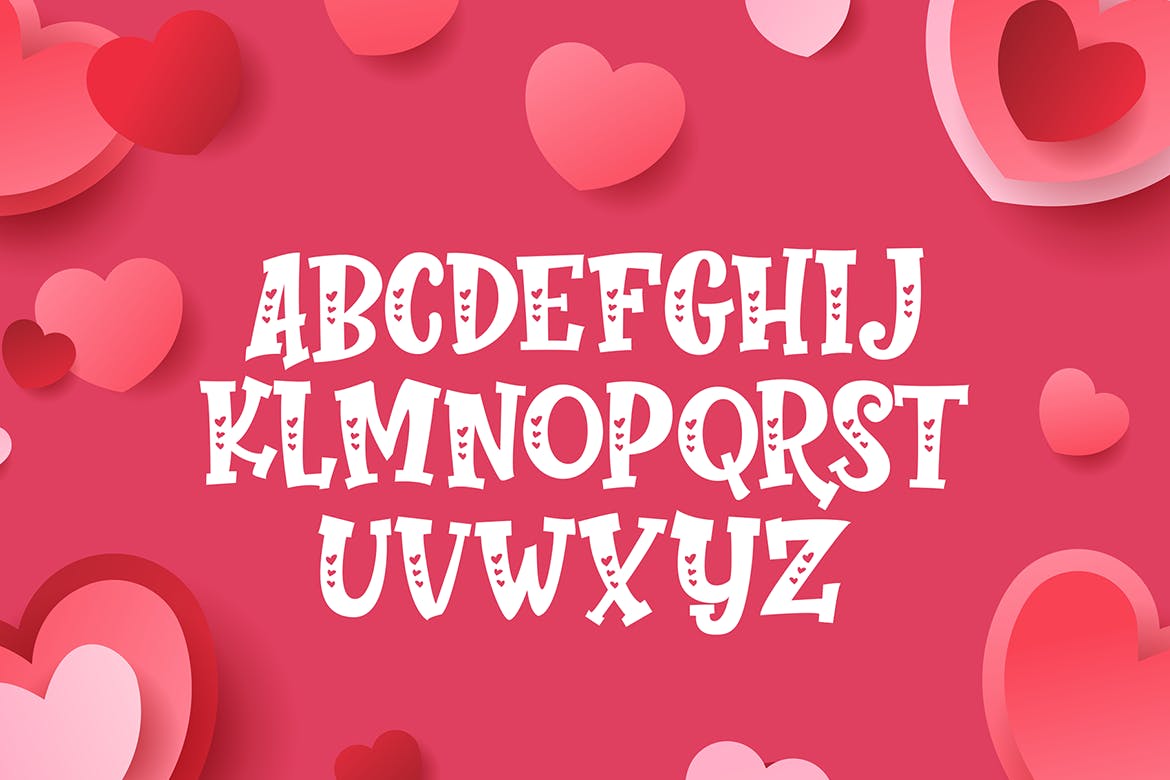 完美爱心英文衬线字体素材库精选 Perfect Love – Mother Favorite Font插图(1)