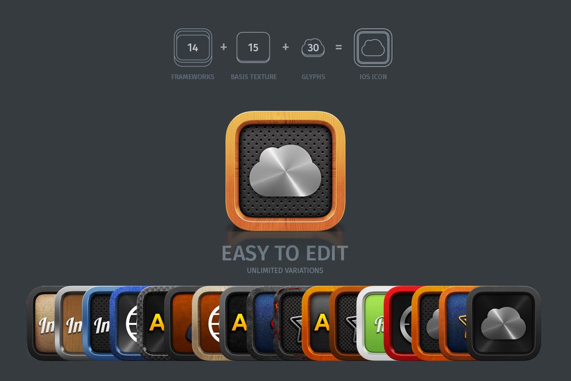 3D/2D&扁平设计风格APP素材库精选图标生成器v1 APP Icons Generator vol. 1插图(1)