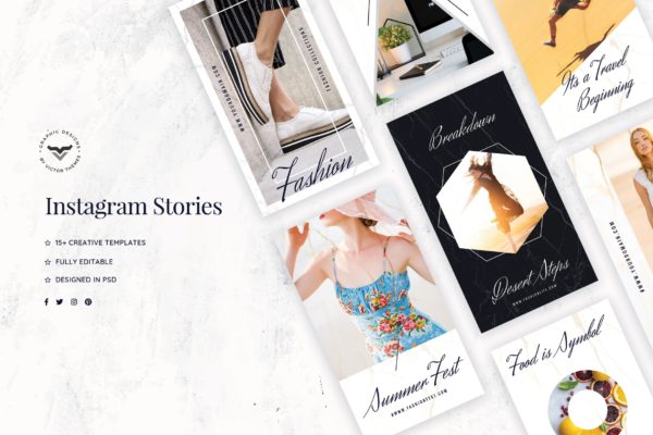 15+Instagram社交时尚品牌推广设计模板素材库精选 Instagram Stories Template