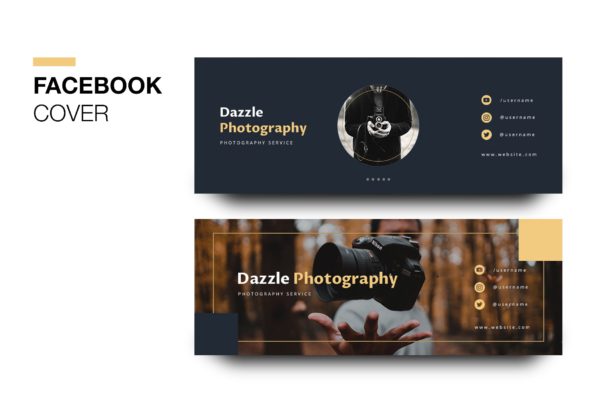 摄影品牌推广Facebook主页封面设计模板素材库精选 Dazzle Photography Facebook Cover