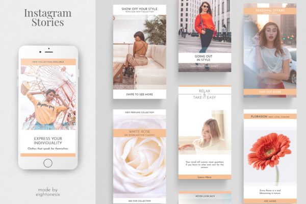 时尚女装品牌Instagram社交推广设计模板素材库精选 Instagram Story Template Kit