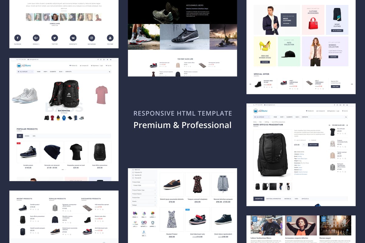 多概念电子商务商店HTML网站模板素材库精选 AllStore – MultiConcept eCommerce Shop Template插图