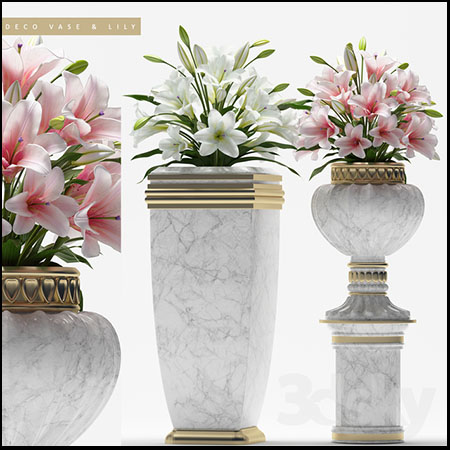 塑料假花花卉花瓶盆景素材之家精选3D模型