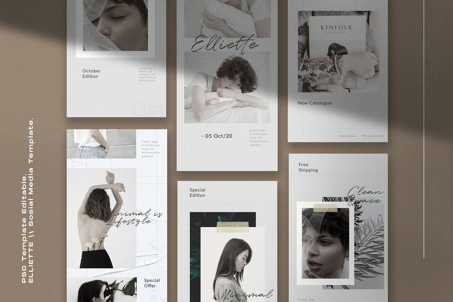 时尚产品品牌故事社交媒体设计素材 Elliette – Social Media Template + Stories插图(2)