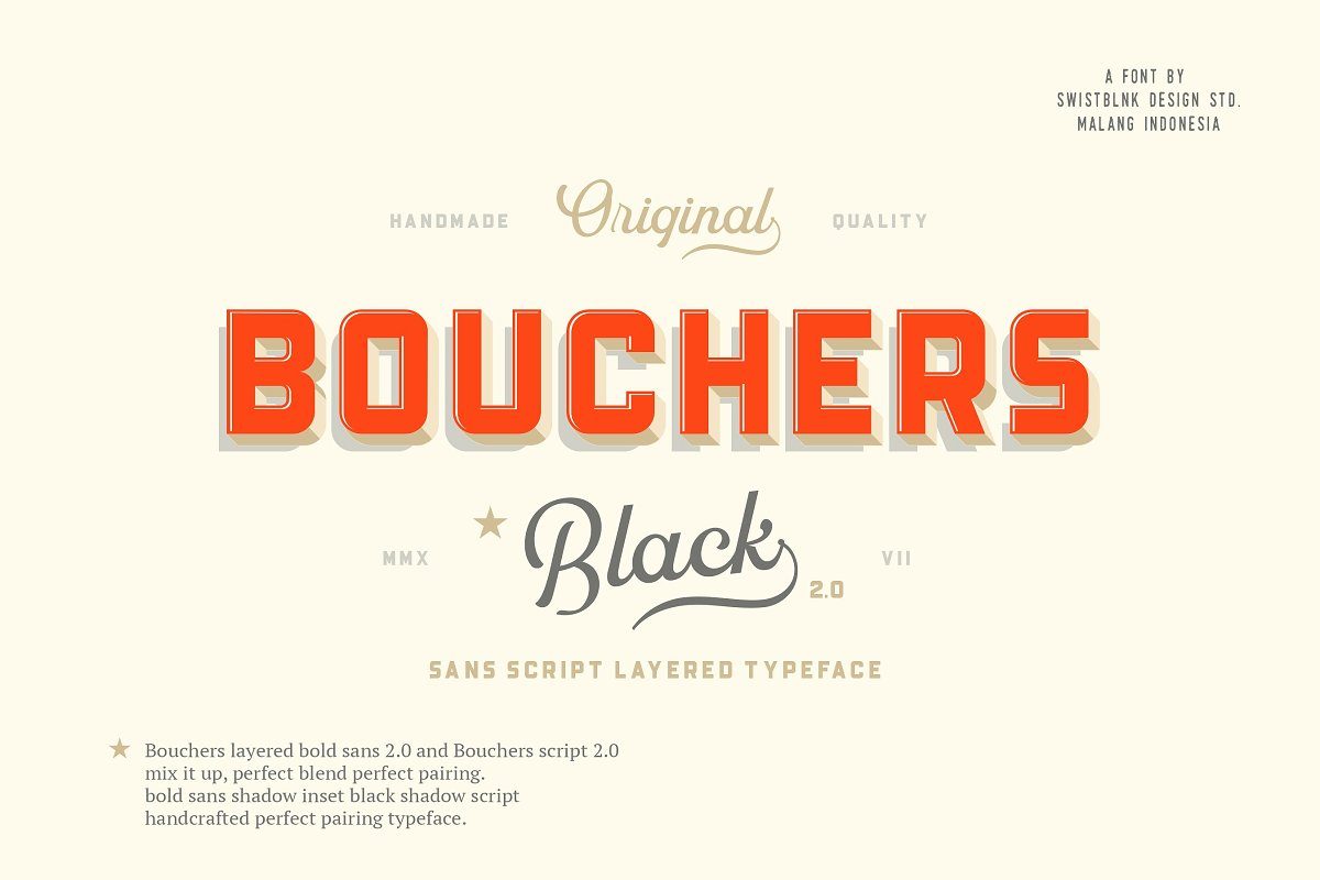 Bouchers Layered Duo Font素材之家精选英文字体