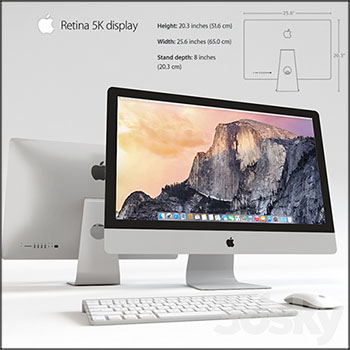 苹果电脑5K显示器屏幕素材之家精选3D模型