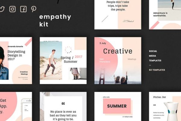 春天春季设计媒体促销设计素材 Spring Time Social Media Kit