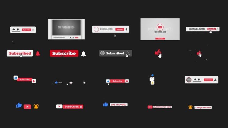 动画效果强的YouTube订阅者包ae模板