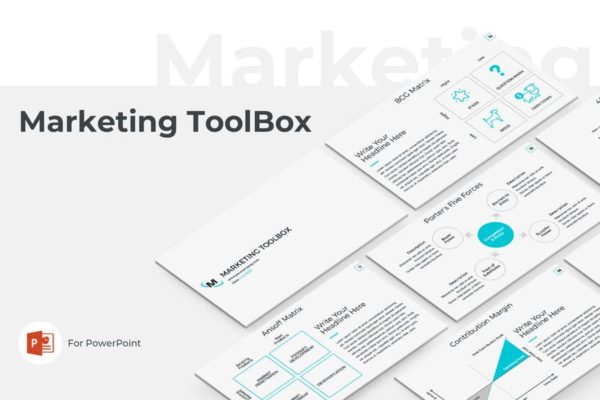 市场营销部门必备PPT幻灯片模板素材 Marketing Toolbox PowerPoint Template