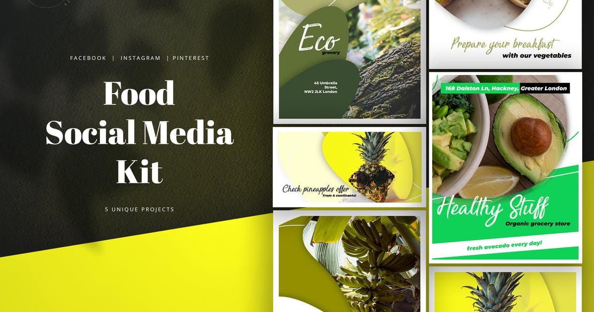 美食品牌宣传社交媒体自媒体设计素材 Food Social Media Pack插图