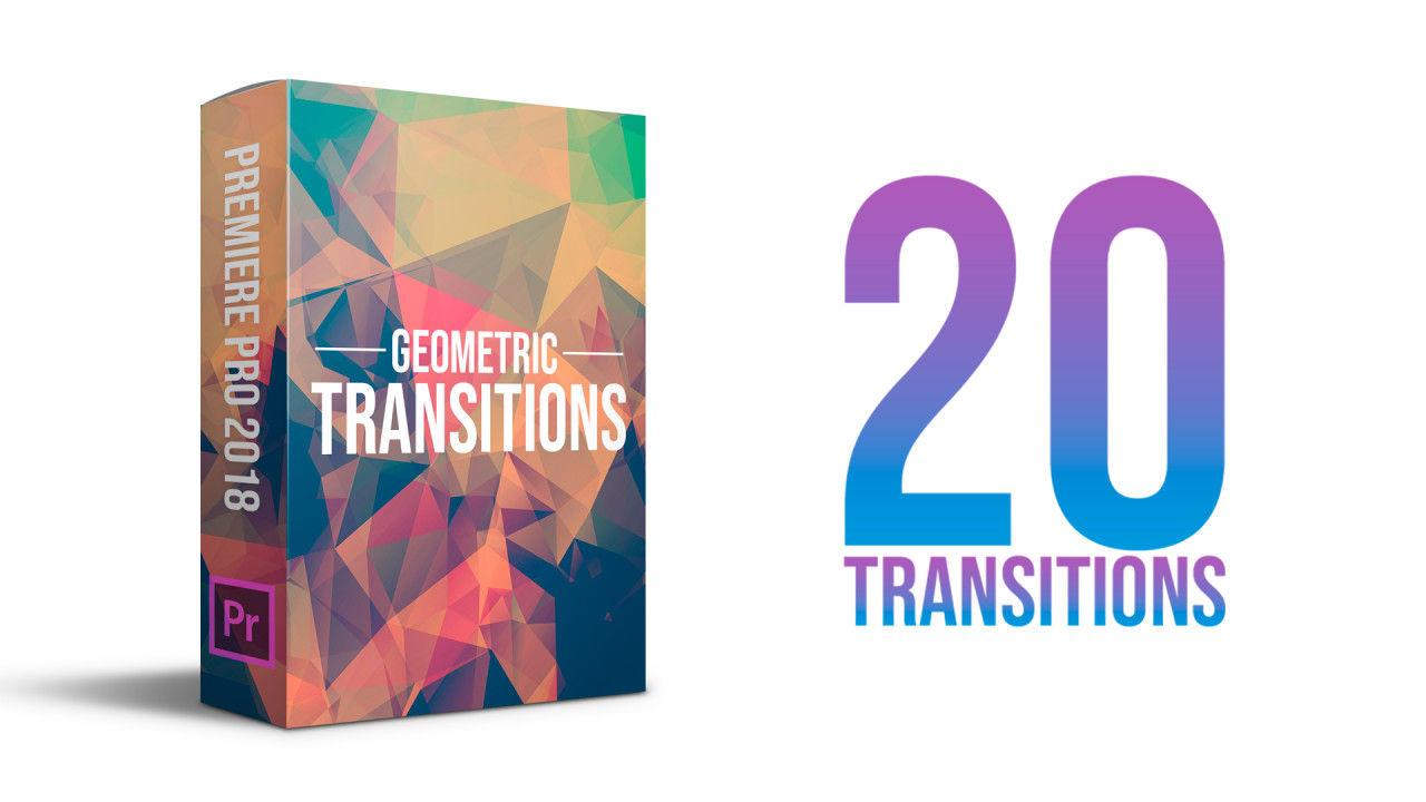 20个创造性的几何过渡效果素材库精选pr模板Geometric Transitions