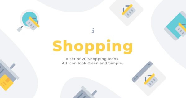20枚网上购物电子商务主题扁平化图标素材 20 Shopping icons – Flat
