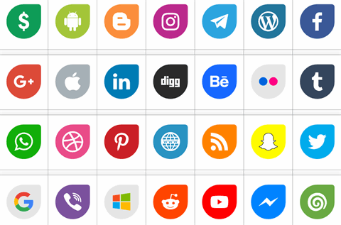 Icons Social Media 12 font素材之家精选英文字体