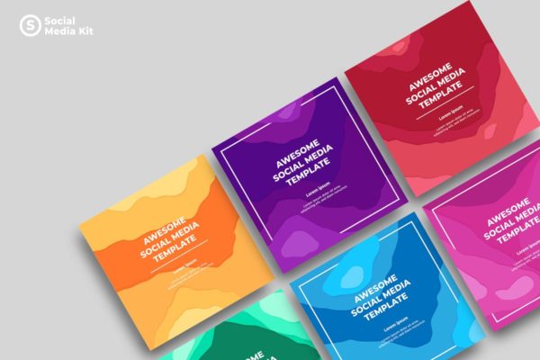 社交媒体正方形广告&amp;贴图创意设计模板v19 SRTP – Social Media Kit.19