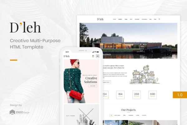 多用途创意企业官网建设HTML模板素材库精选下载 D’leh | Creative Multi-Purpose HTML Template