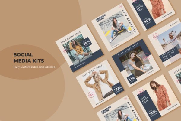 新媒体社交媒体潮牌服饰促销广告模板 ADL Social Media Kit.18