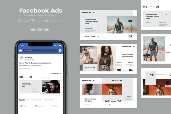 创意Facebook品牌推广广告设计模板素材库精选v14 SRTP – Facebook Ads. v14