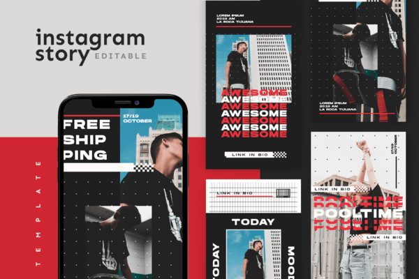 时尚潮牌Instagram社交推广贴图设计模板素材库精选 Instagram Story Template