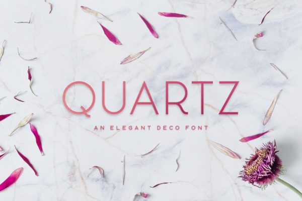 优雅装饰艺术英文无衬线字体 Quartz