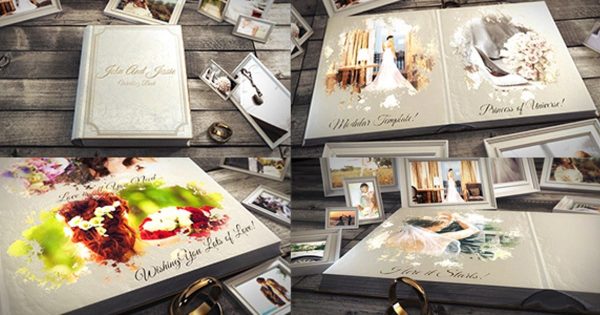 婚纱照相册演示动画素材库精选AE模板 Wedding Book
