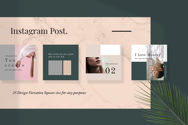 Instagram社交媒体文章贴图模板素材库精选 Roses – Instagram Post Template插图(4)