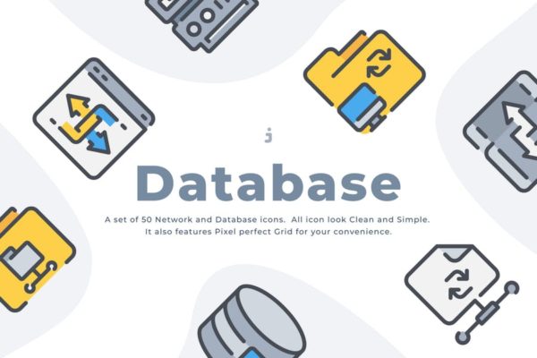 50枚网络与数据库矢量图标素材 50 Network and Database icon set