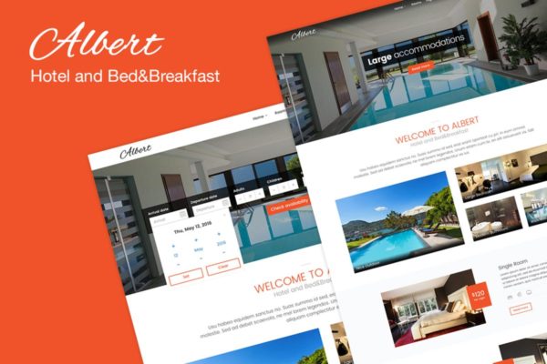 酒店品牌官网HTML网站模板素材库精选 Albert – Hotel and Bed&amp;Breakfast