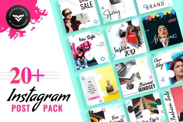 20+创意设计Instagram文章贴图设计模板素材库精选 Creative Instagram Post Templates